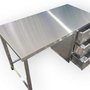 Bàn Làm Việc Inox 304 Có 3 Học Kéo BLV03304