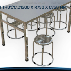 Bàn Ăn Công nghiệp 6 Ghế Đôn BACN01201