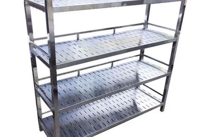 Kệ Inox 304 4 Tầng Có Đục Lỗ D1400 x R400 x C1500