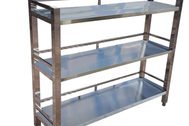 Kệ Inox 304 Mặt Phẳng 3 Tầng D1200 x R400 x C1200 K05304