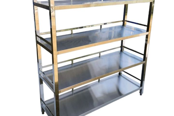 Kệ Inox 304 Mặt Phẳng 4 Tầng D1600 x R400 x C1500 K10304