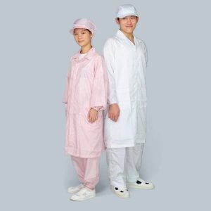 Áo Khoác Dài Phòng Sạch Có Vạt Cổ Áo Chống Tĩnh Điện