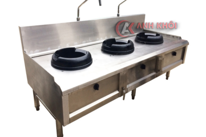 Bếp Á 3 Họng Kiềng Gang Inox 304 BA04304