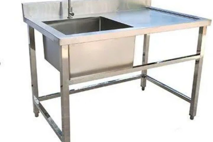 Chậu Rửa Công Nghiệp 1 Học Có Bàn Thao Tác CR14304