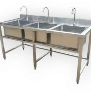 Chậu Rửa Công Nghiệp Inox 3 Học CR16304