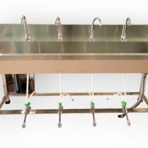 Máng Rửa Tay Van Đạp Chân 4 Vòi Inox 304 MRT09304