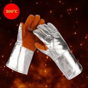 Găng Tay Cách Nhiệt 500 Độ C Phủ Nhôm Dài 40cm