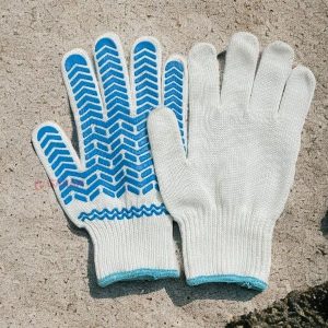 Găng Tay Len Phủ Cao Su Bánh Xe Chống Trơn Trượt, Bảo Vệ Tay Khỏi Các Vật Sắc Nhọn