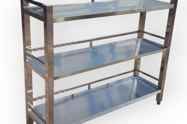 Kệ Inox 304 Mặt Phẳng 3 Tầng D1600 x R400 x C1200 K01304