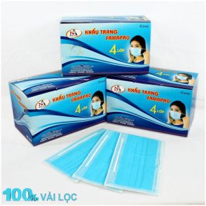 Khẩu Trang Y Tế 4 Lớp Kháng Khuẩn Famapro