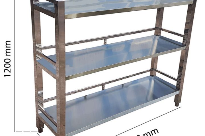KỆ INOX 3 TẦNG PHẲNG