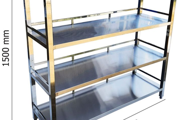 KỆ INOX 4 TẦNG PHẲNG