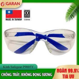 Kính Chống Bụi Safegear P9005Y Đài Loan (Tròng kính trắng, gọng kính xanh)