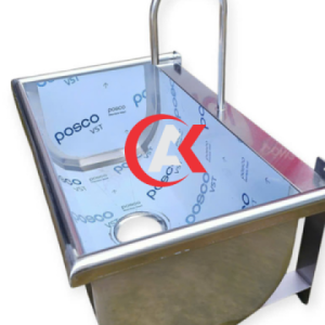 MÁNG TREO TƯỜNG INOX ĐẠP CHÂN THIẾT KẾ BO TRÒN 3 CẠNH M01