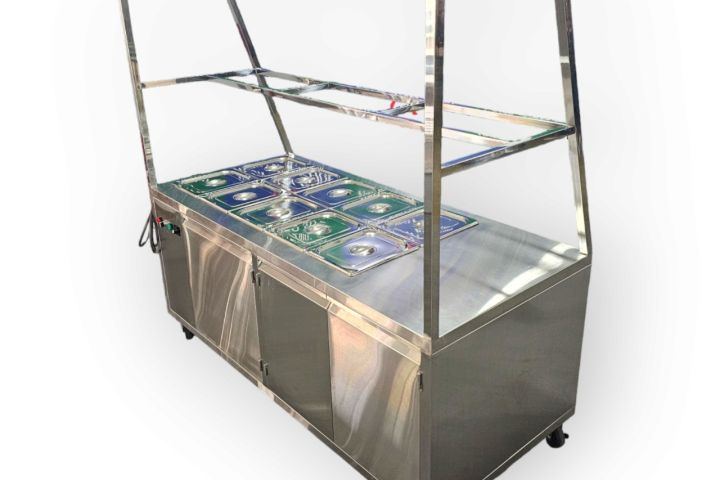 Tủ Hâm Nóng Thức Ăn 10 Khay Có Bàn Thao Tác Inox 304 THN07304