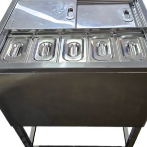 Thùng Đá Inox Có Chân Kèm Khay Topping TDCTP6558 - 201