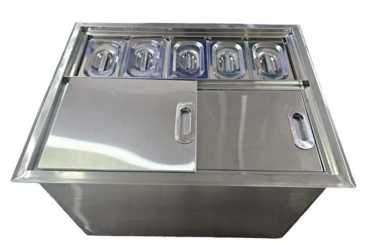 Thùng Đá Inox Âm Quầy Có Khay Topping TDTP6554 - 304