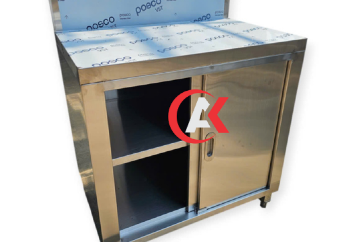 TỦ INOX 304 CỬA LÙA CÓ GÁY T03